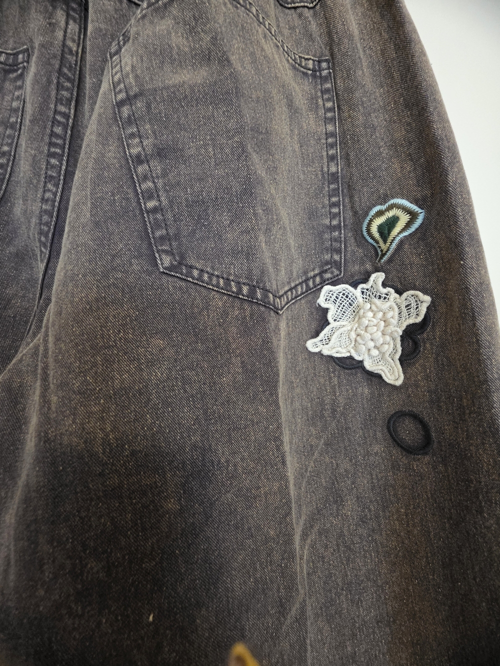 Blufish Charcoal Embroidered Straight-Leg Jeans - Picture 4 of 7